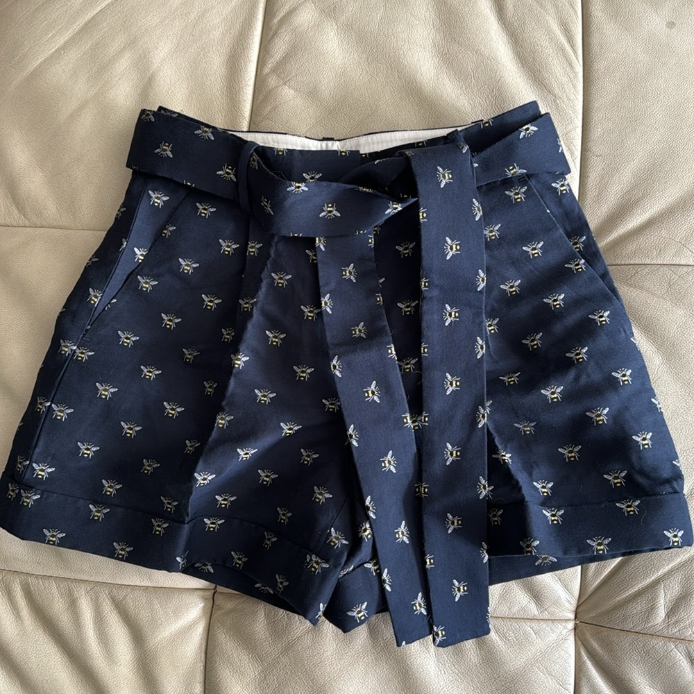 J. Crew Navy Bumble Bee High-Waisted Shorts - Picture 3 of 10